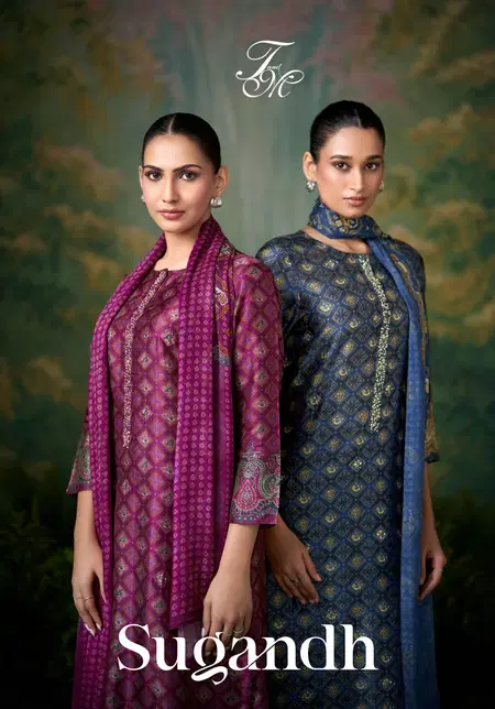 Sugandh By T&M Ho Bemberg Silk Printed Dress Material Exporters In India